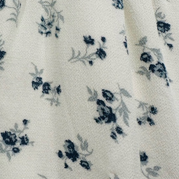 AE White Blue Floral Smocked Wide Leg Crop Jumpsuit Size S Tall NWOT Boho - Picture 6 of 9